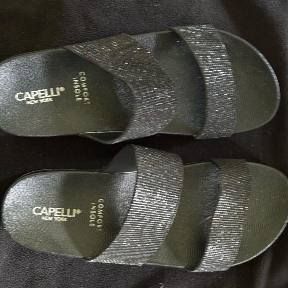 Capelli New York Black Slide Sandals